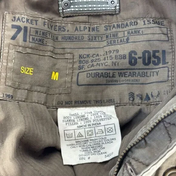Gap 1969 Alpine Standard Issue Army Green‎ Military Style Utility Jacket Sz M